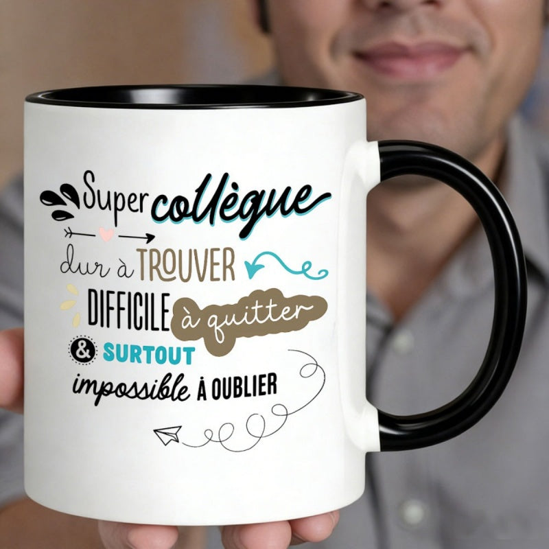 Tailorly Black Accent 11 oz Mug - 11oz coffee mug with for amazing colleagues inspirational mug for the workplace ceramic present for