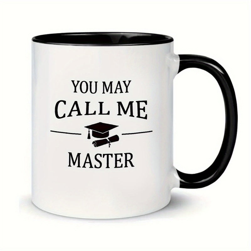 Tailorly Black Accent 11 oz Mug - graduation text design with "perfect gift for a new graduate"