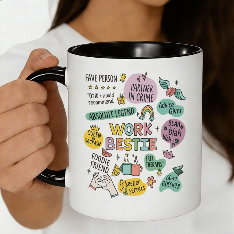 Tailorly Black Accent 11 oz Mug - colorful quote print