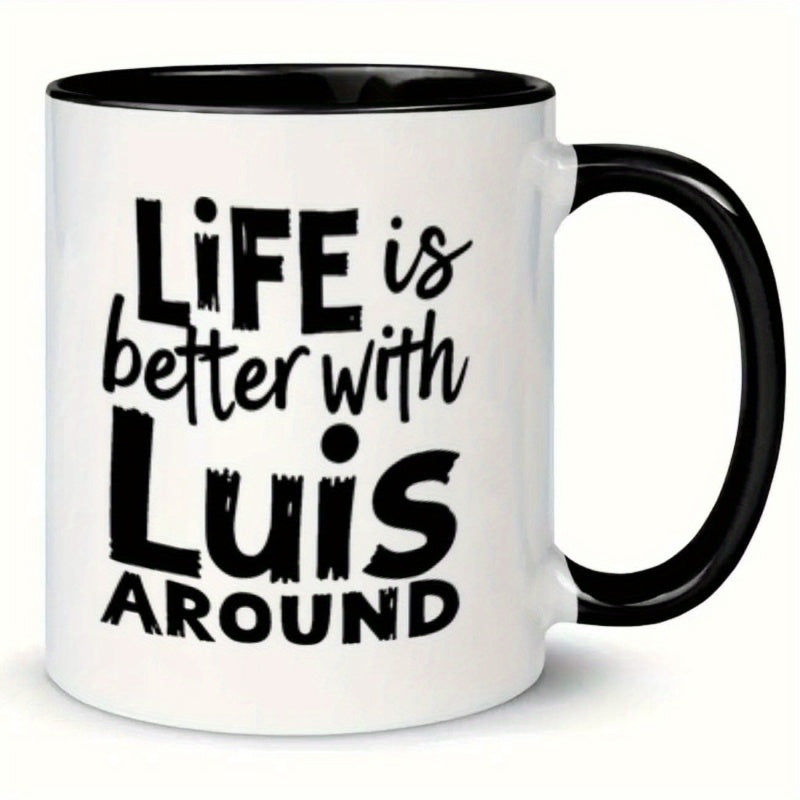 Tailorly Black Accent 11 oz Mug - 1 luis around mug 11 ounce holiday gift birthday gift christmas gift summer gift_e0a3c9630ab34fa6b89b019c63708f8d