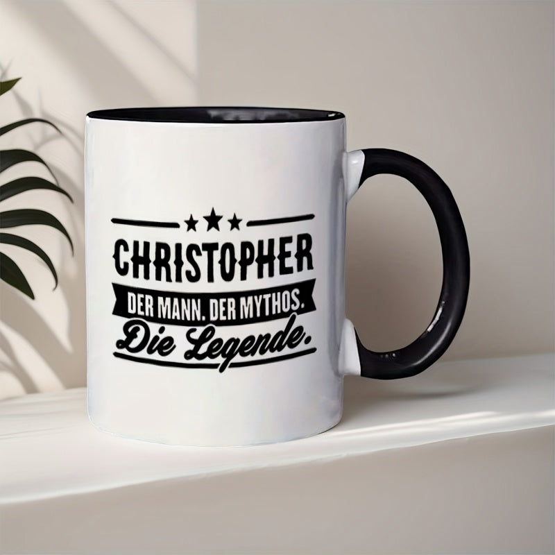 Tailorly Black Accent 11 oz Mug - christopher