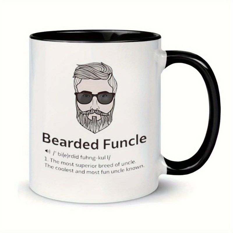 Tailorly Black Accent 11 oz Mug - bearded face illustration