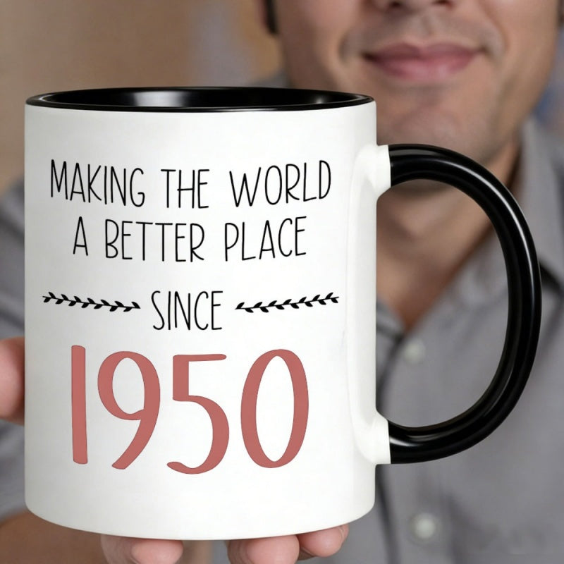 Tailorly Black Accent 11 oz Mug - making the world a better place text