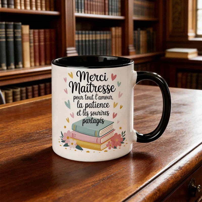 Tailorly Black Accent 11 oz Mug - a thoughtful ceramic mug for french teachers ideal for birthdays or appreciation events this 11oz 325ml cup features a