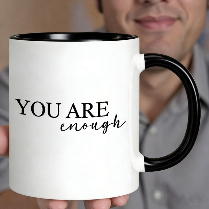 Tailorly Black Accent 11 oz Mug - quote designed to keep your drinks warm