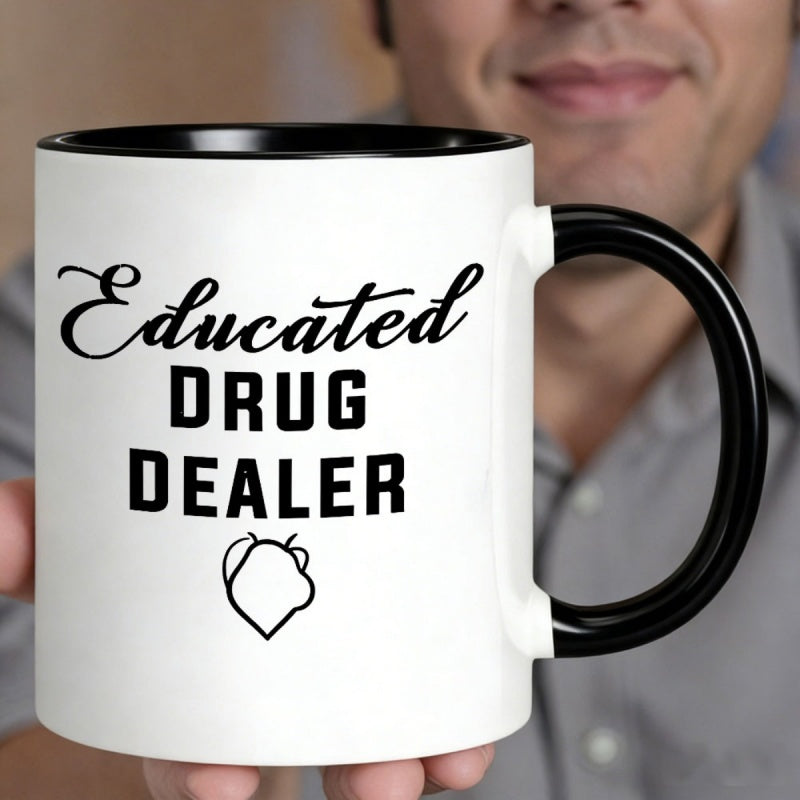Tailorly Black Accent 11 oz Mug - funny drug themed lettering