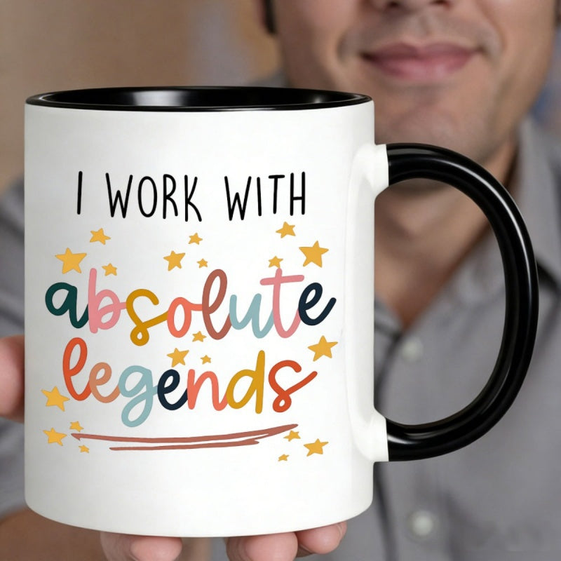 Tailorly Black Accent 11 oz Mug - i work with colorful text inspirational quote