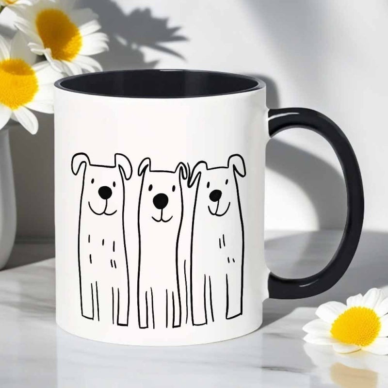 Tailorly Black Accent 11 oz Mug - 1pc 11oz minimalist mug high quality ideal for youngsterss books stickers office reading camping use reading