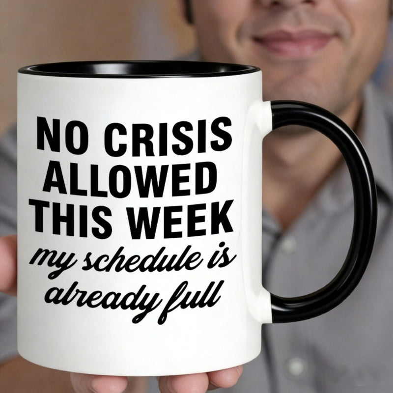 Tailorly Black Accent 11 oz Mug - allowed this week my schedule is already full text