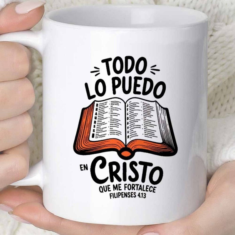 Tailorly White Ceramic 11 oz Mug - Vintage Open Book Displaying Scriptural Text Floating Above Religious Bold Script Bible
