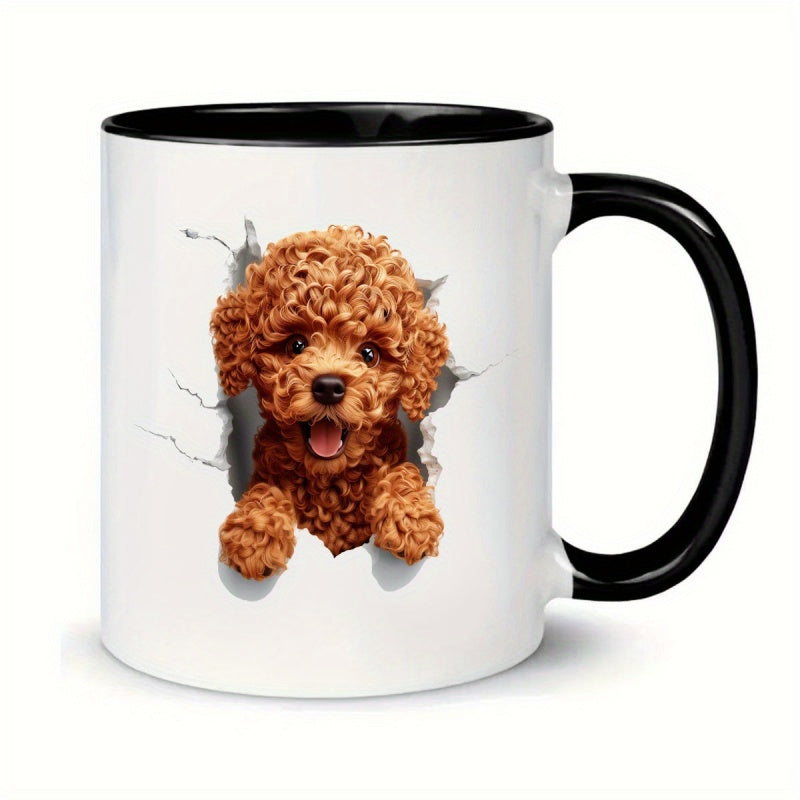 Tailorly Black Accent 11 oz Mug - an 11 ounce printed ceramic travel mug suitable for hot and cold beverages hand washed or machine washed reusable