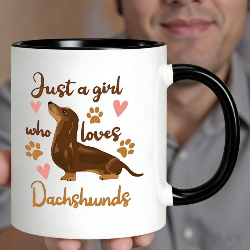 Tailorly Black Accent 11 oz Mug - dog and hearts