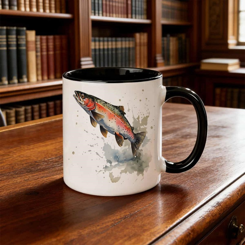 Tailorly Black Accent 11 oz Mug - red fish