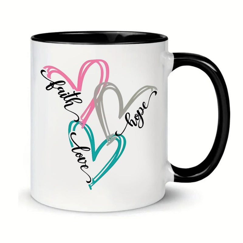 Tailorly Black Accent 11 oz Mug - 11oz printed ceramic portable coffee mug suitable for hot and cold drinks hand or machine washable reusable perfect