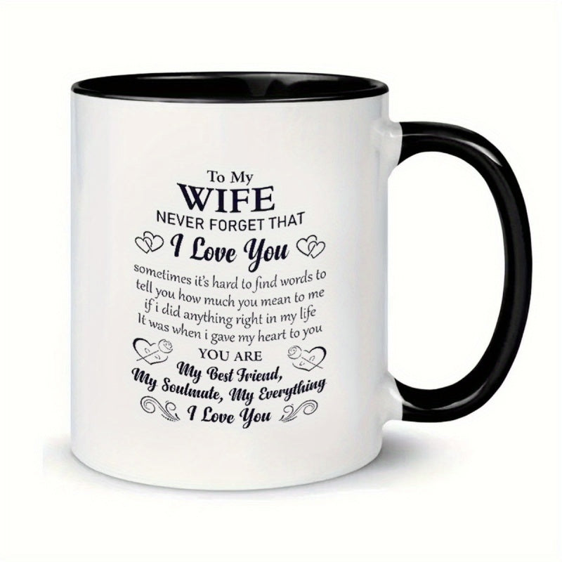 Tailorly Black Accent 11 oz Mug - to my wife that i love you the perfect romantic gift for your partner
