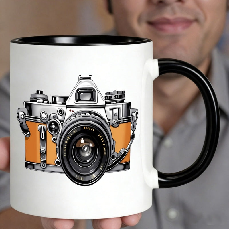 Tailorly Black Accent 11 oz Mug - vintage camera