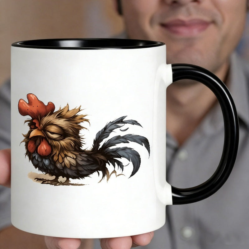 Tailorly Black Accent 11 oz Mug - angry cartoon hand drawn