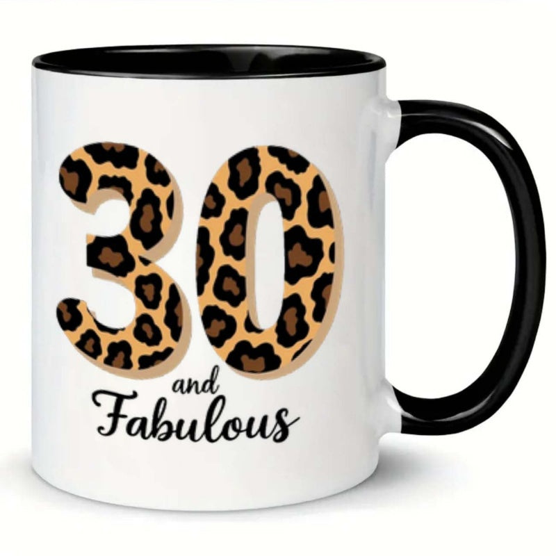 Tailorly Black Accent 11 oz Mug - leopard design