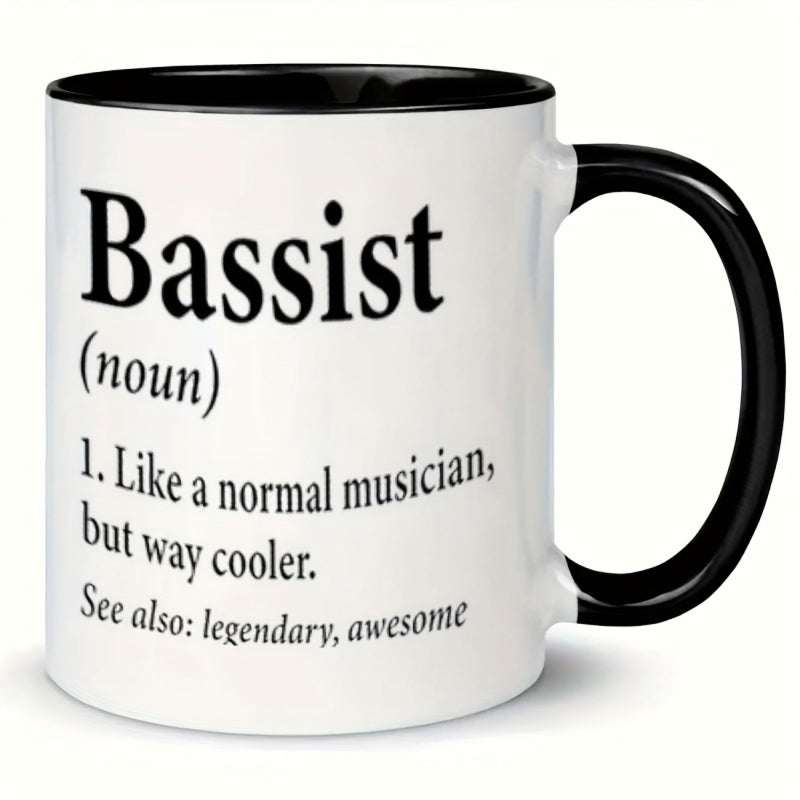 Tailorly Black Accent 11 oz Mug - 1pc bassist humorous mug definition 11 oz ceramic drinking cup mug ornamental cup great for birthday and holiday