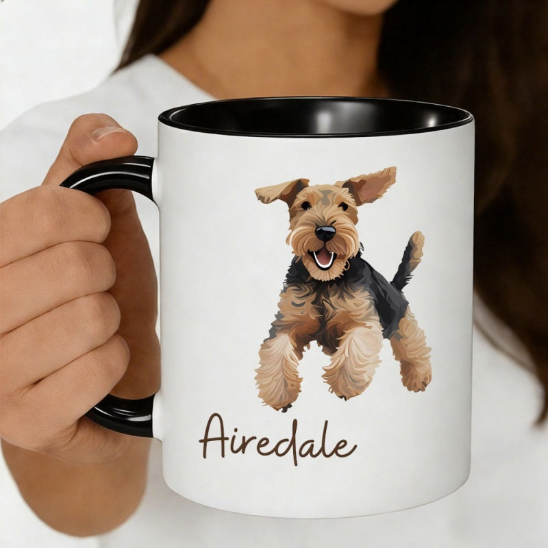 Tailorly Black Accent 11 oz Mug - terrier dogprint