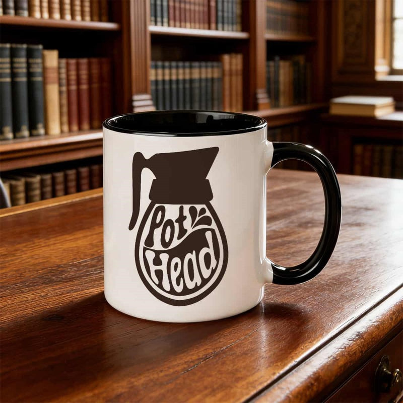 Tailorly Black Accent 11 oz Mug - potato themed design pot jokes