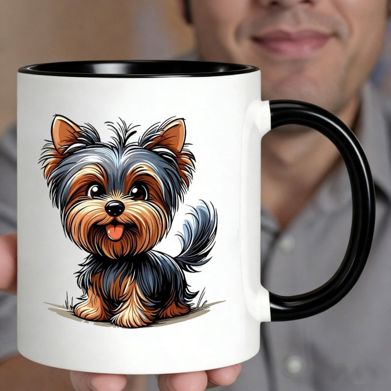 Tailorly Black Accent 11 oz Mug - a cute yorkie
