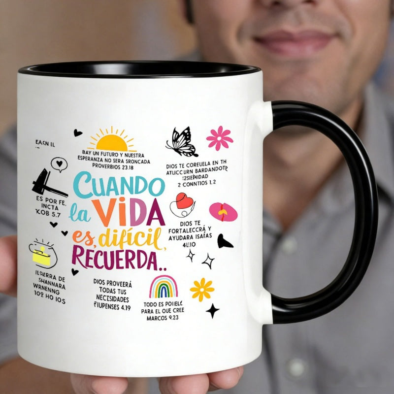 Tailorly Black Accent 11 oz Mug - spanish quote inspirational text