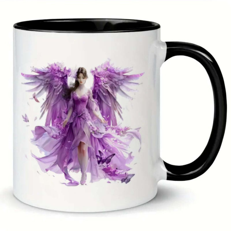 Tailorly Black Accent 11 oz Mug - wings and butterflies