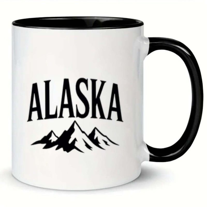 Tailorly Black Accent 11 oz Mug - 1pc themed coffee mug 11 oz ceramic cup suitable for christmas and new year beverages drinks a great gift for the