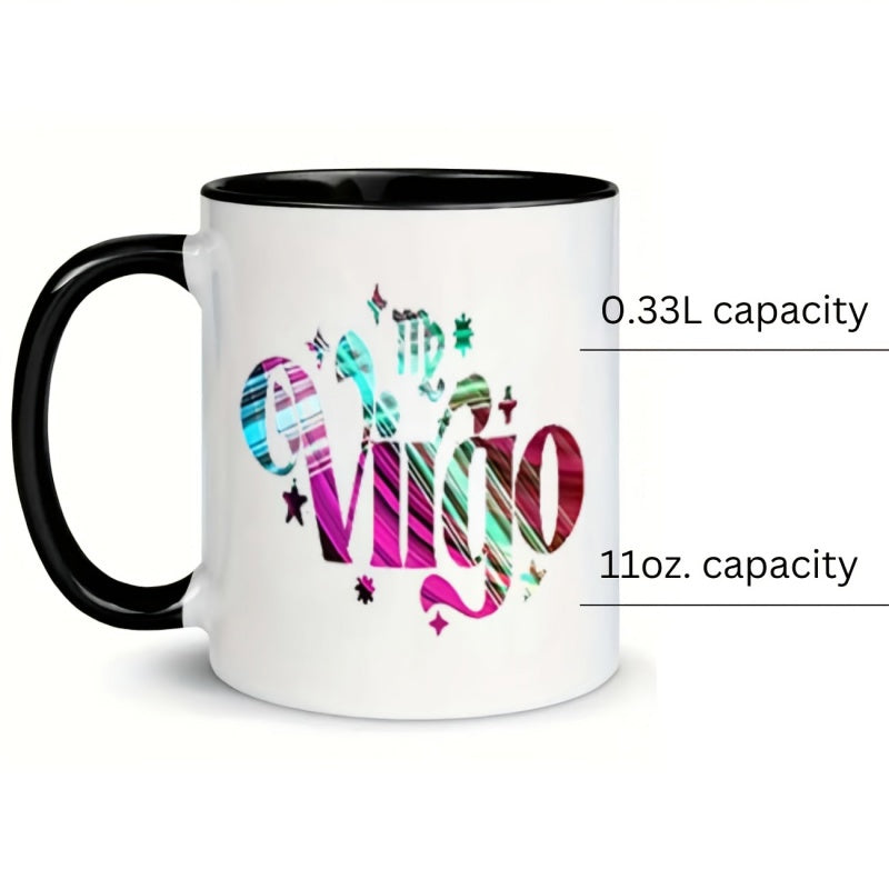 Tailorly Black Accent 11 oz Mug - 1pc coffee mug 11oz ceramic cups for beverages suitable for birthday and holiday presents_a8dce5598c8a4bdcba357f07b552d1e4