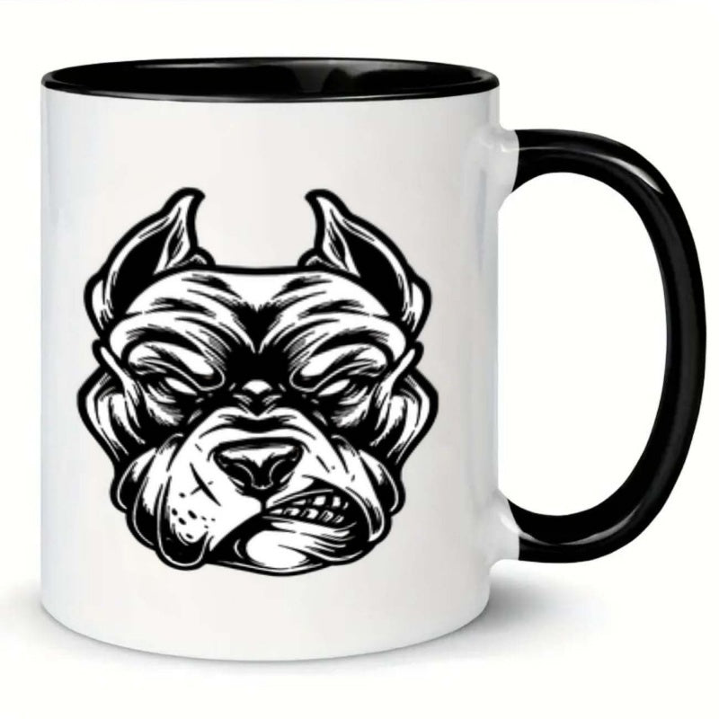 Tailorly Black Accent 11 oz Mug - face dog