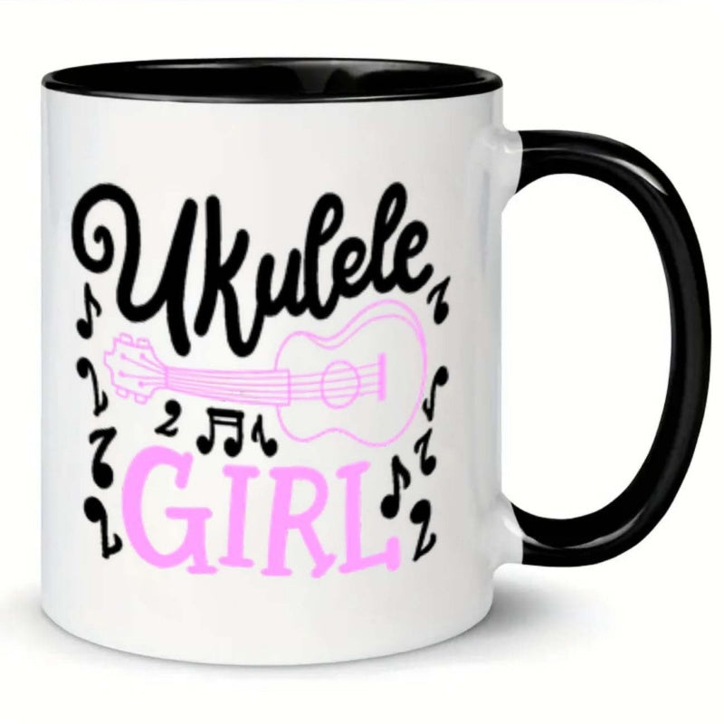 Tailorly Black Accent 11 oz Mug - 1pc 11oz ukulele ceramic coffee mug ideal gift for _b34ad2eb9c324c07aa5ab1a433e07b6c