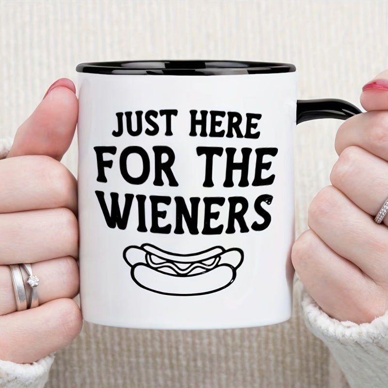 Tailorly Black Accent 11 oz Mug - funny hotdog cartoon