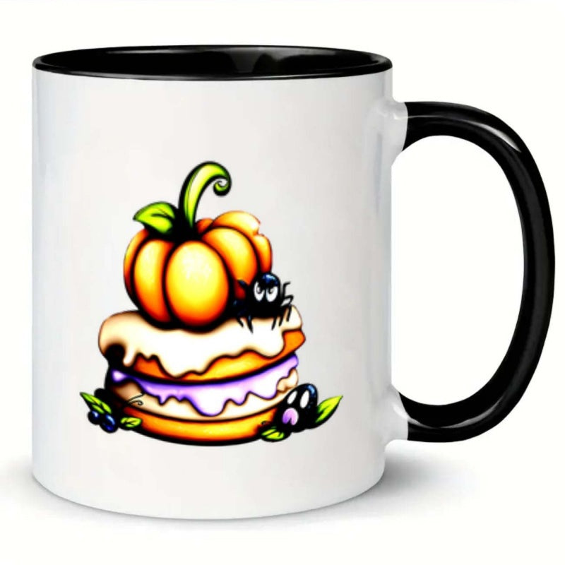 Tailorly Black Accent 11 oz Mug - pumpkin cake spider