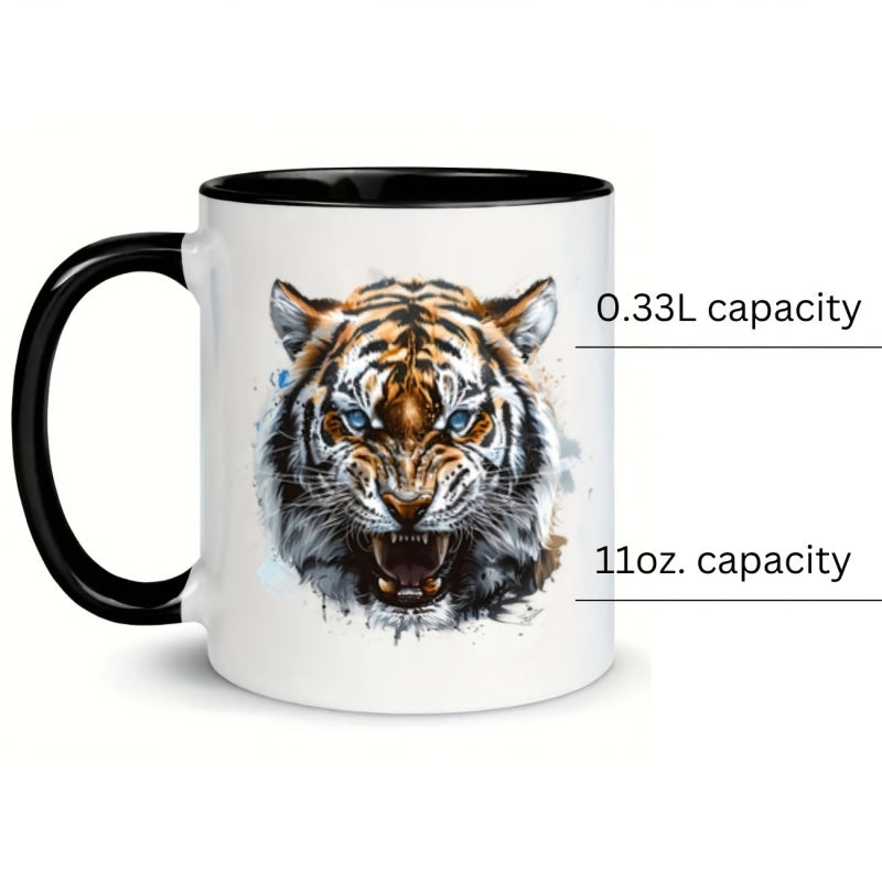 Tailorly Black Accent 11 oz Mug - stripes humorous cartoon