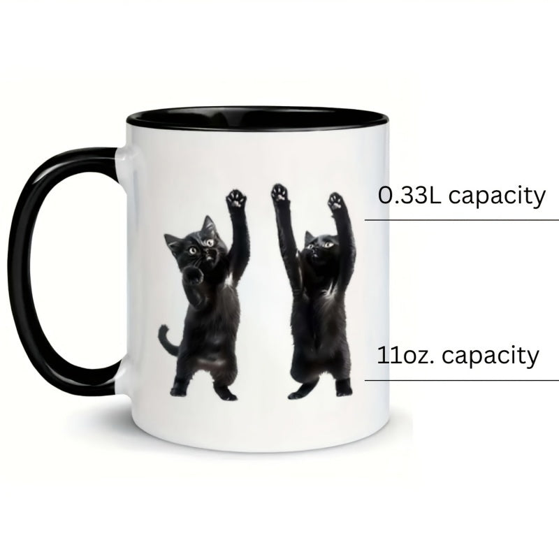Tailorly Black Accent 11 oz Mug - black cats dancing