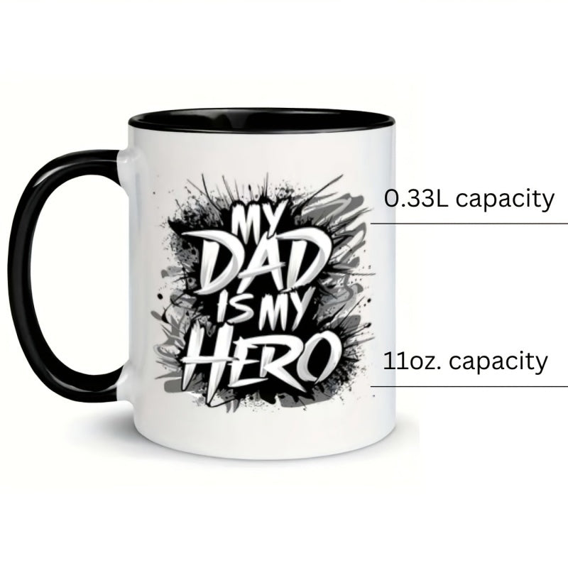 Tailorly Black Accent 11 oz Mug - dad hero text