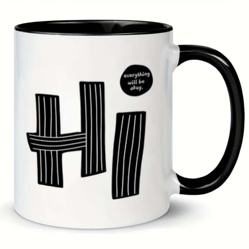 Tailorly Black Accent 11 oz Mug - hi text circle