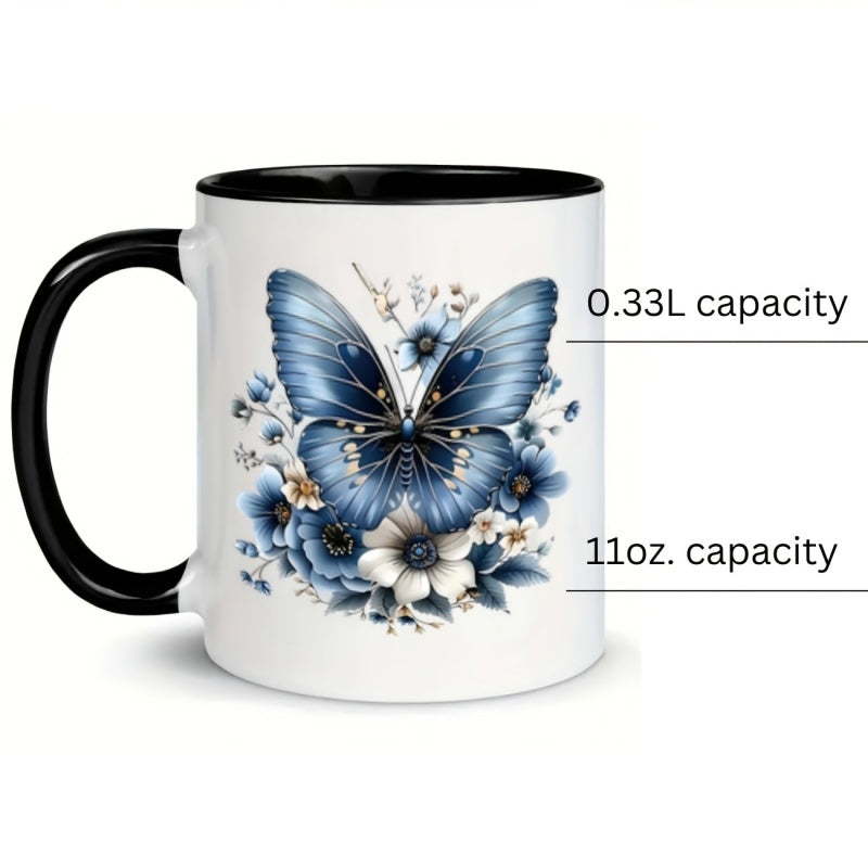 Tailorly Black Accent 11 oz Mug - flowers