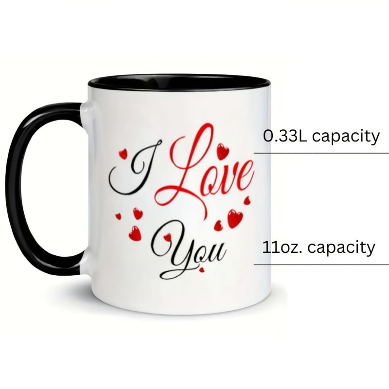 Tailorly Black Accent 11 oz Mug - hearts script