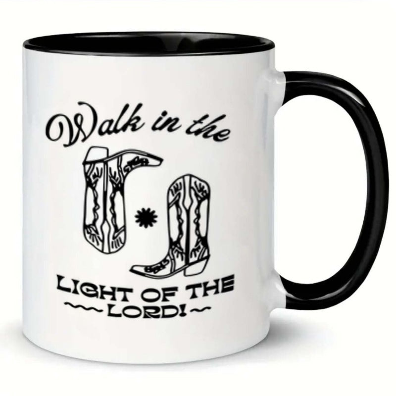Tailorly Black Accent 11 oz Mug - western cowboy shaped design