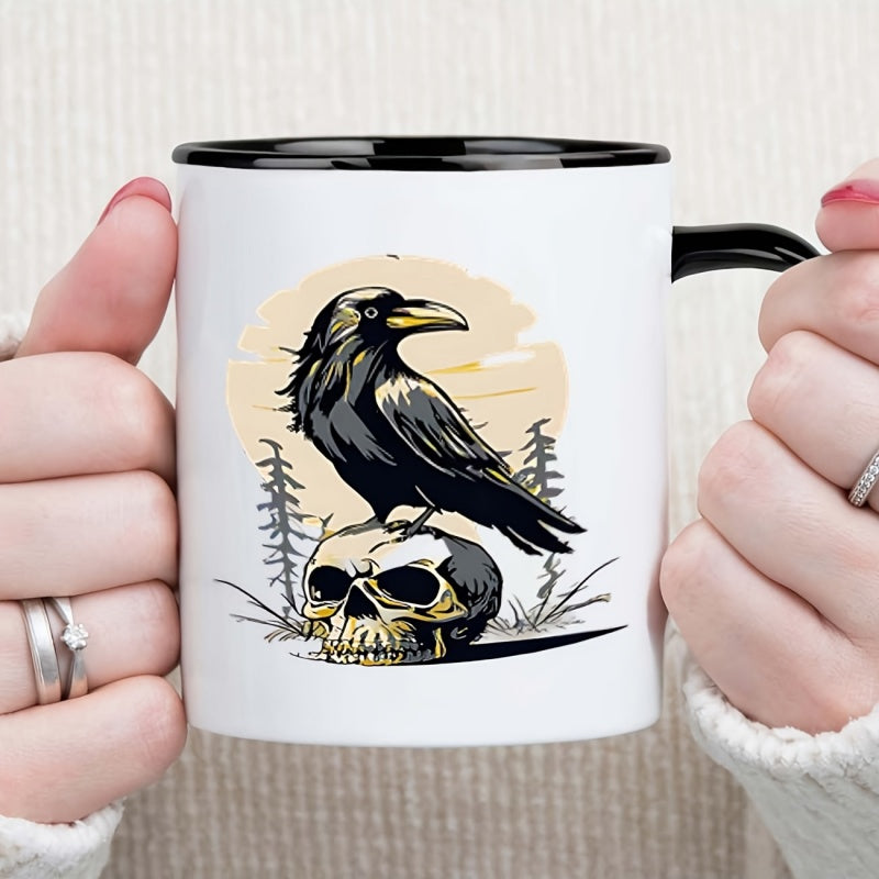 Tailorly Black Accent 11 oz Mug - skull funny