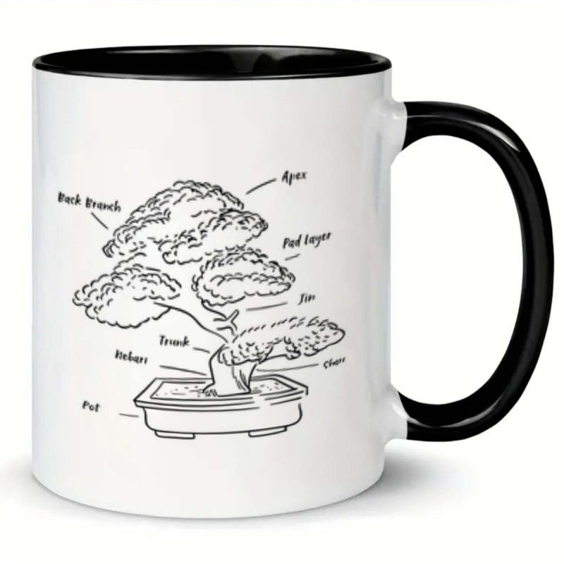 Tailorly Black Accent 11 oz Mug - bonsai diagram labels