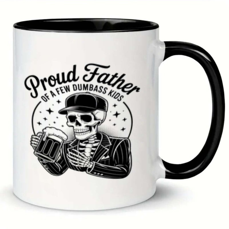 Tailorly Black Accent 11 oz Mug - skeleton themed
