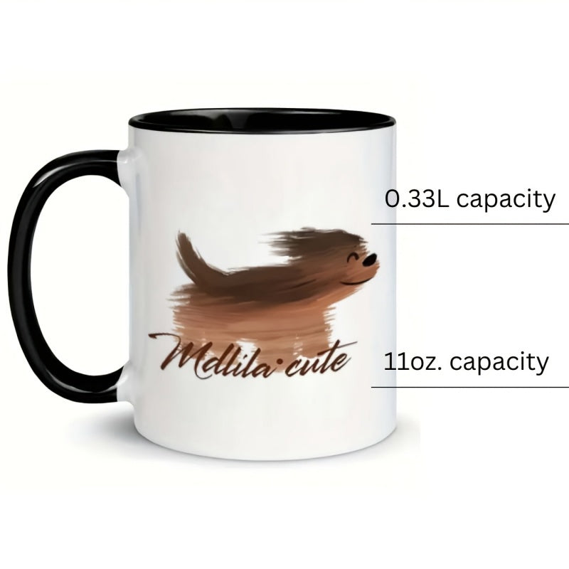 Tailorly Black Accent 11 oz Mug - 1pc running 11oz ceramic coffee mug ideal gift for _9a1c4a9918e041008b7441935094b335