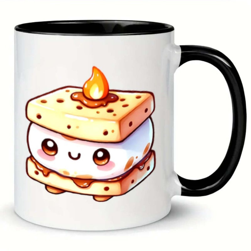 Tailorly Black Accent 11 oz Mug - smores fire