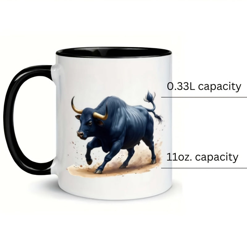Tailorly Black Accent 11 oz Mug - bull themed