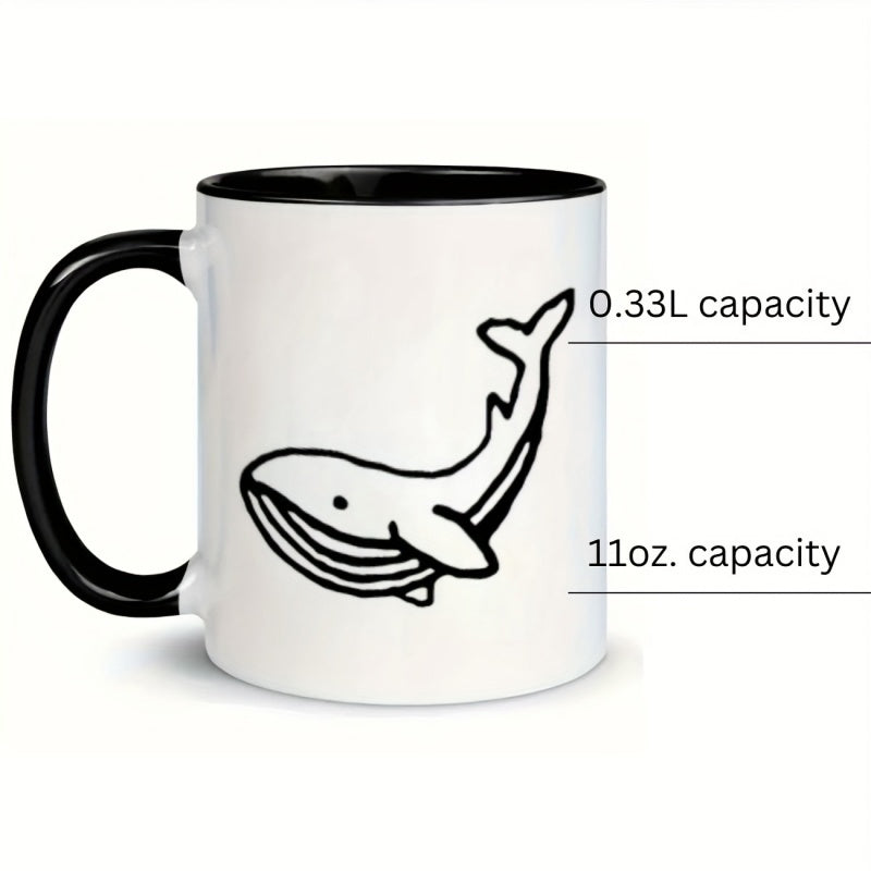 Tailorly Black Accent 11 oz Mug - whale outline