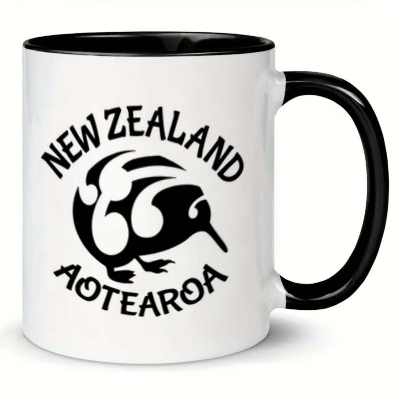 Tailorly Black Accent 11 oz Mug - maori pattern