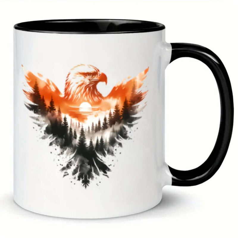 Tailorly Black Accent 11 oz Mug - forest sunset
